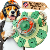 KADTC Level 2 in 1 Dog Spinning Puzzle Toys for Small/Medium/Larger Dogs Adjustable Treat Dispensing Food Puzzles Slow Feeder Brain Stimulating Puppy Mental Stimulation Enrichment Interactive Game